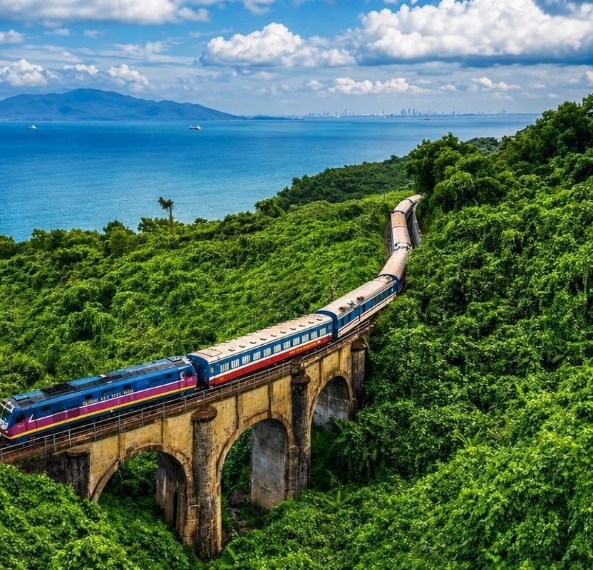 Heritage train over the Hai Van Pass