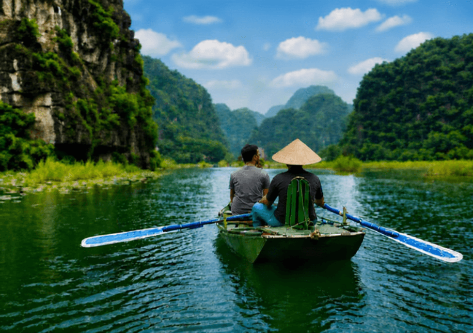 Limestone valleys by boat