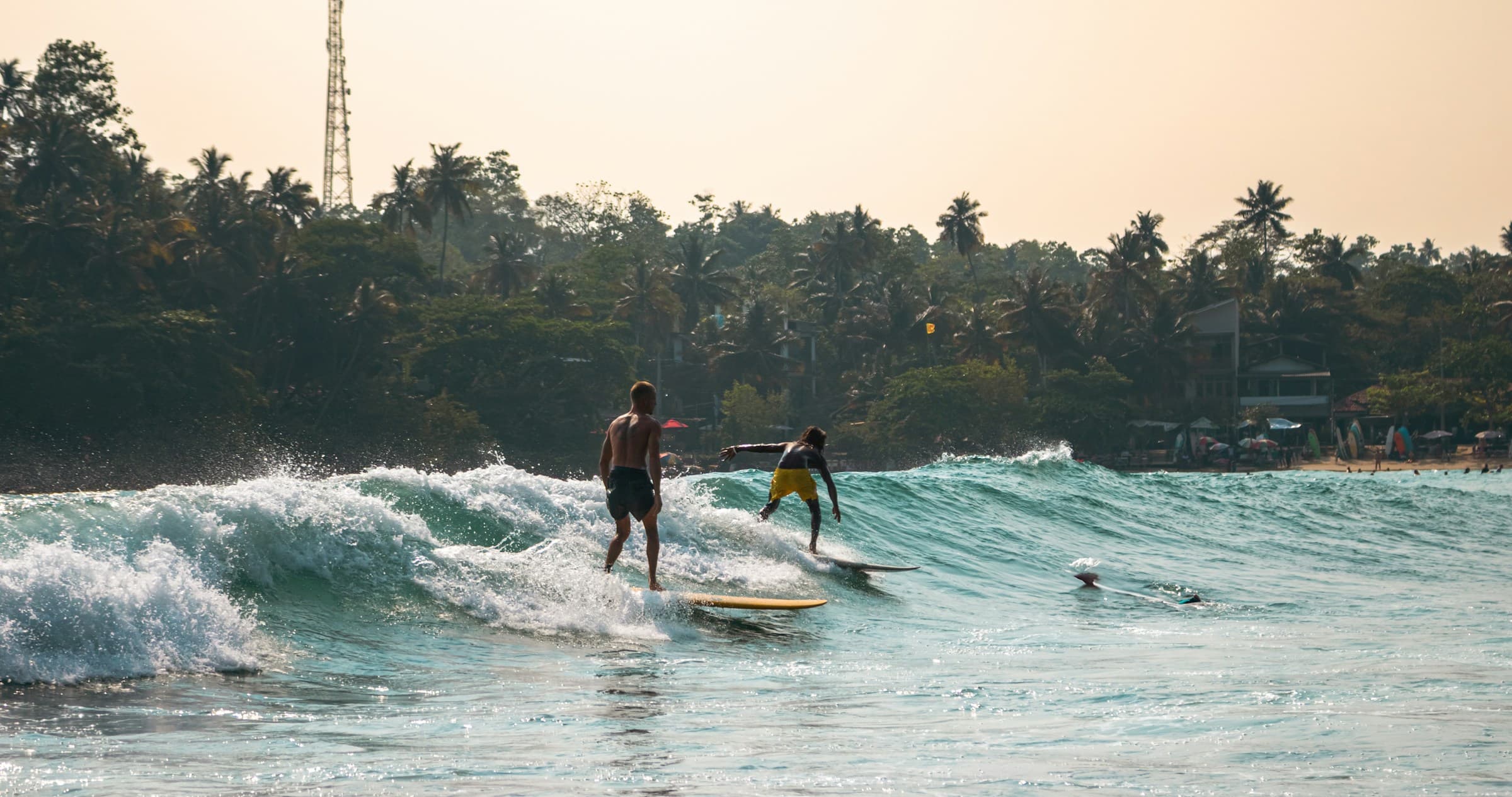 First waves at Weligama Bay