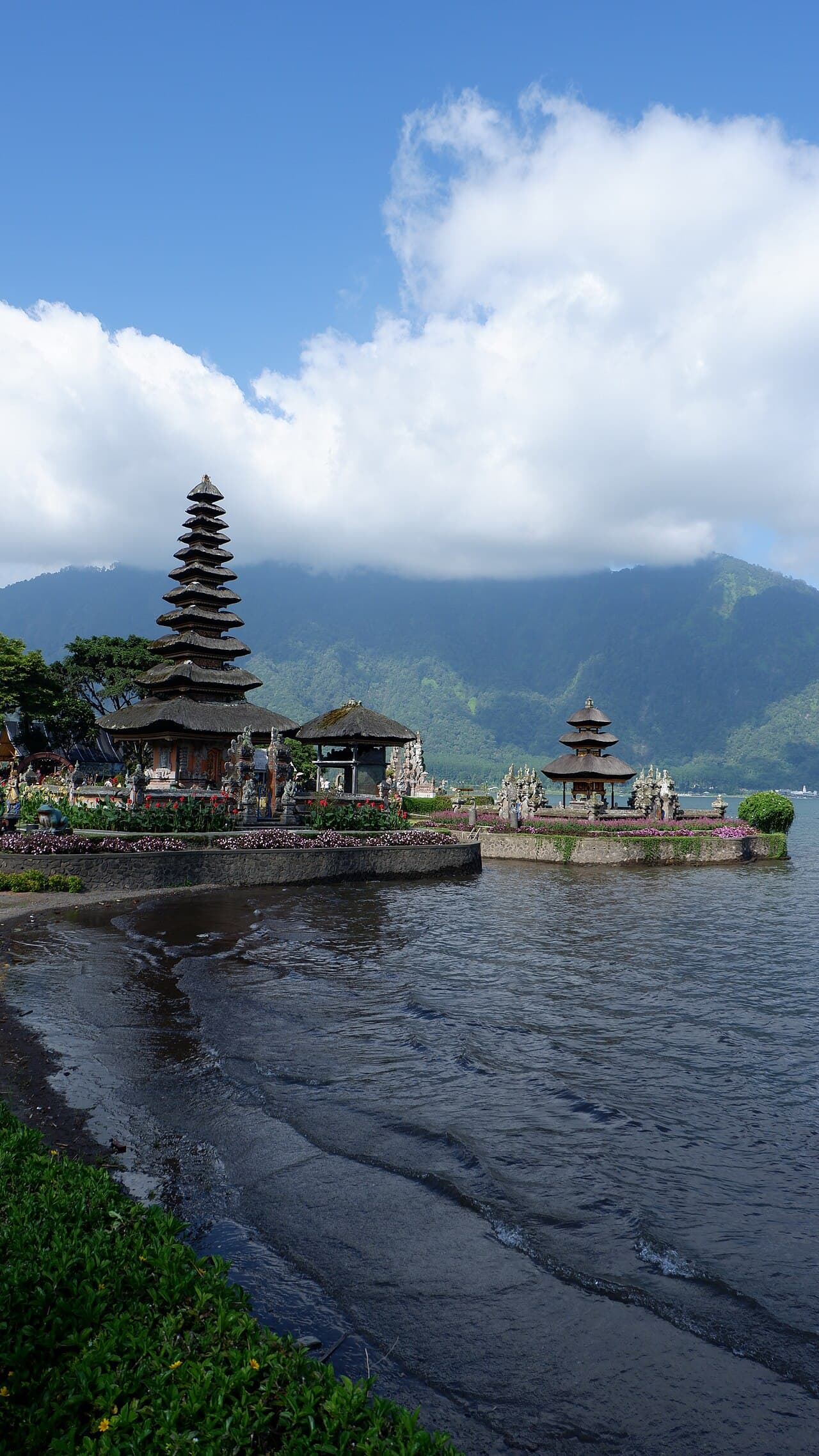 Twin Lake, Ulun Danu and a waterfall