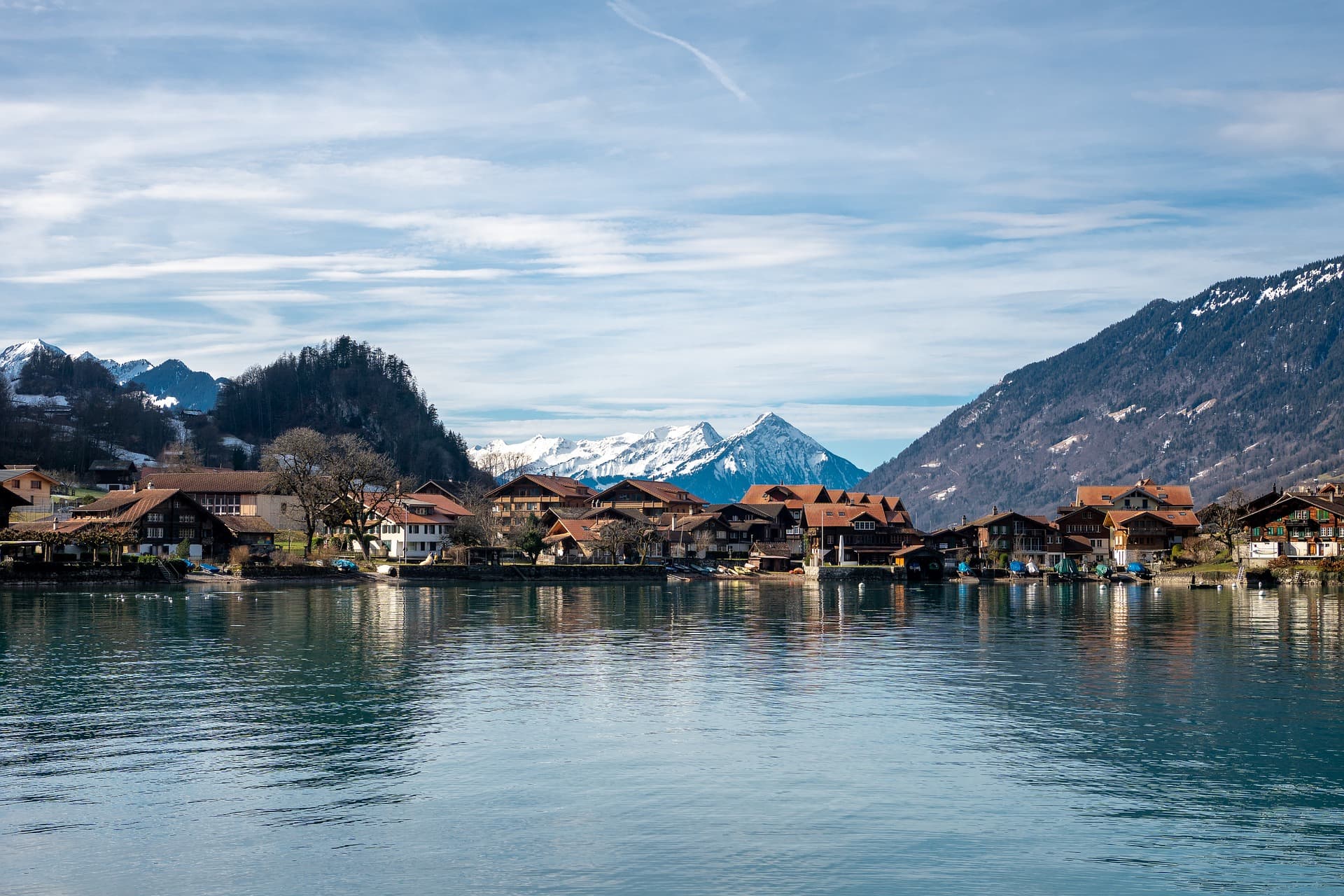 Swimming turquoise Lake Brienz