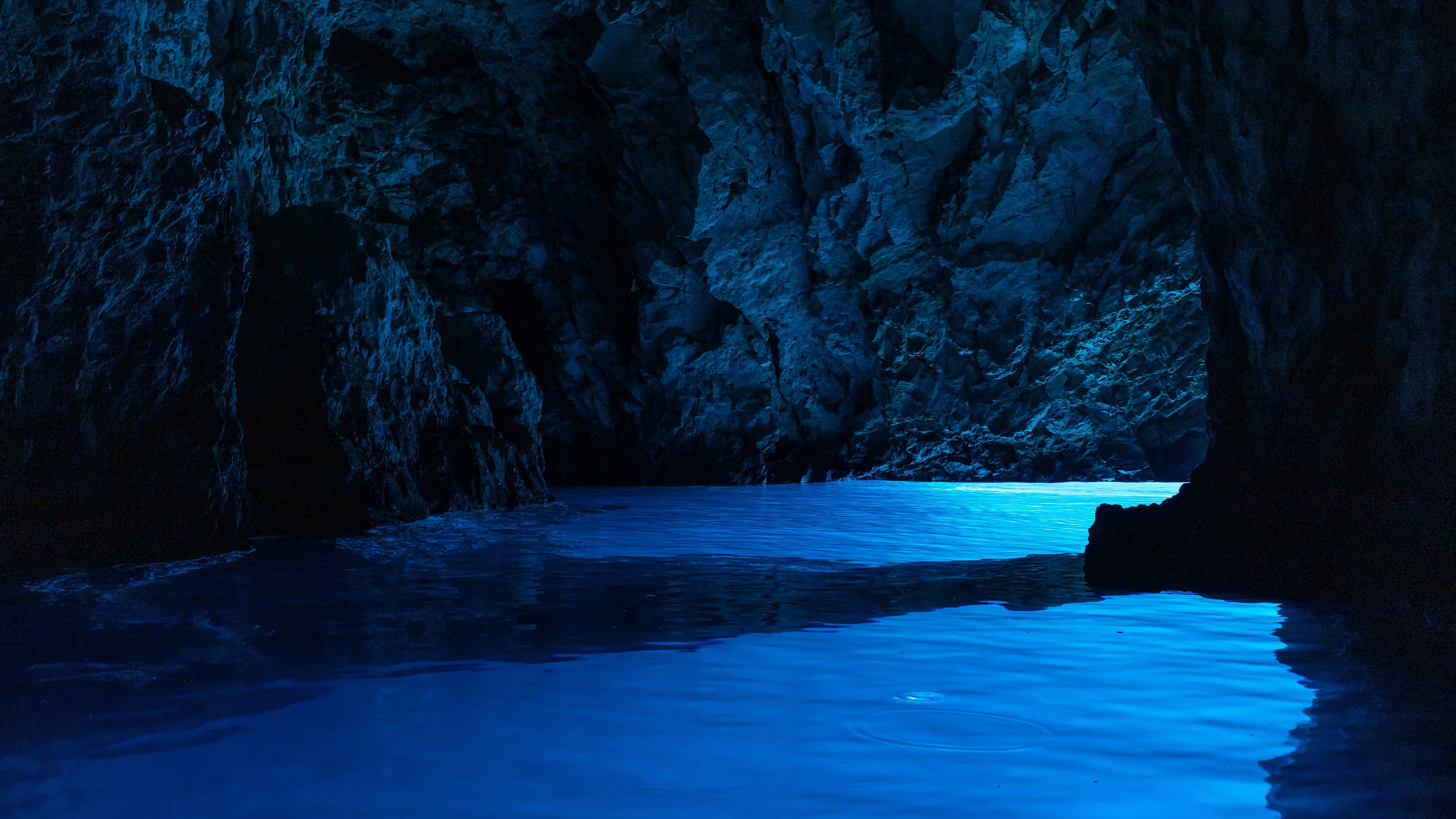 Blue Cave on Biševo, lit cobalt from below