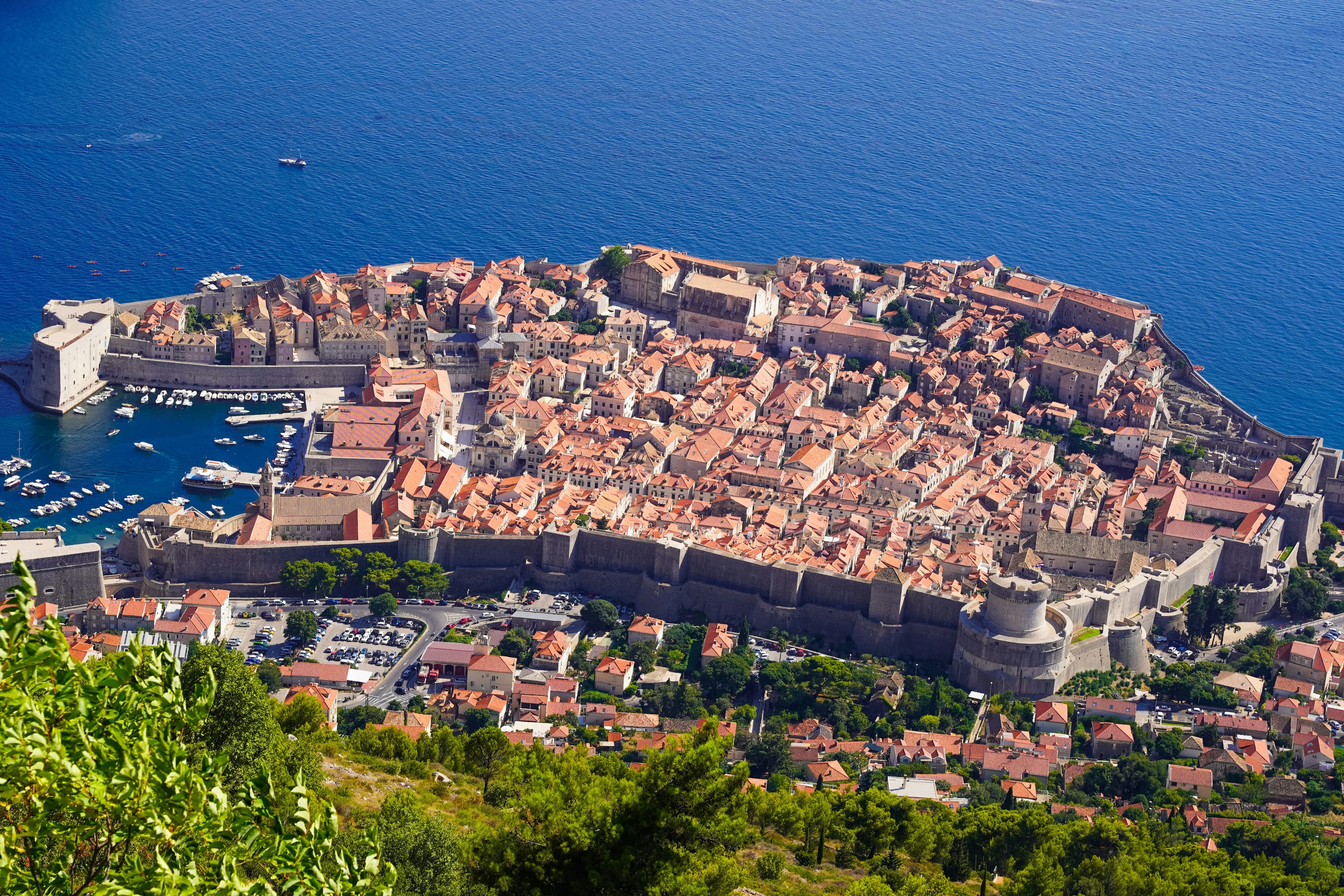 Dubrovnik walls above the Adriatic