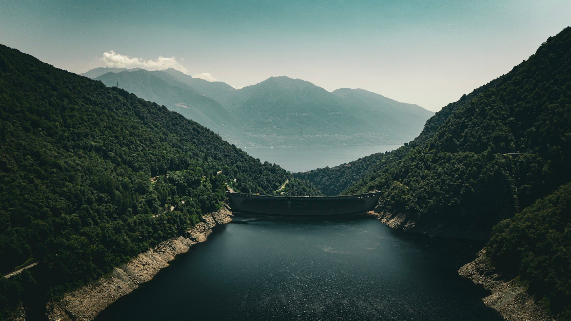 Verzasca dam/reservoir valley